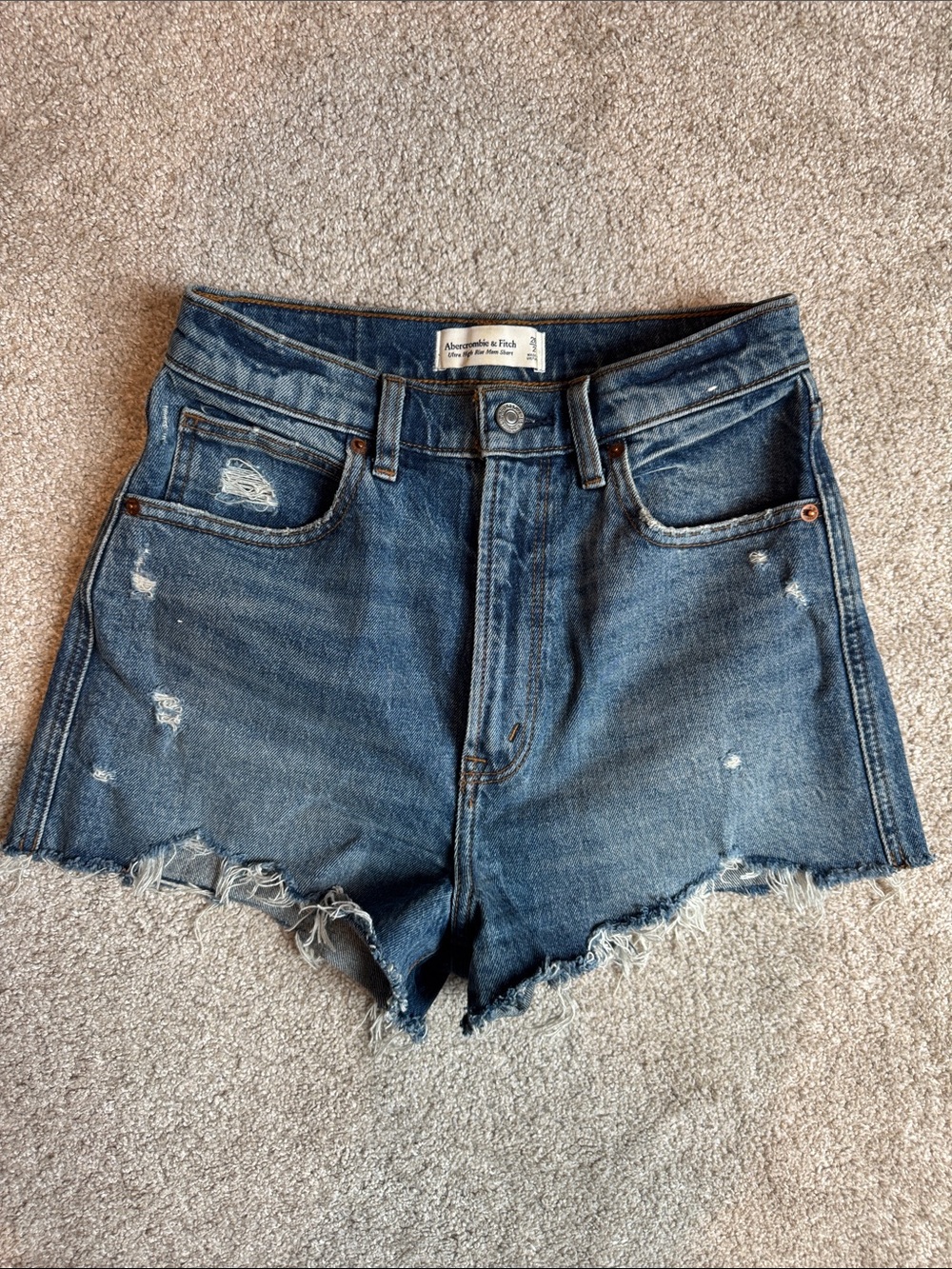 Abercrombie & Fitch Distressed Denim Cutoff Shorts - Blue size 26